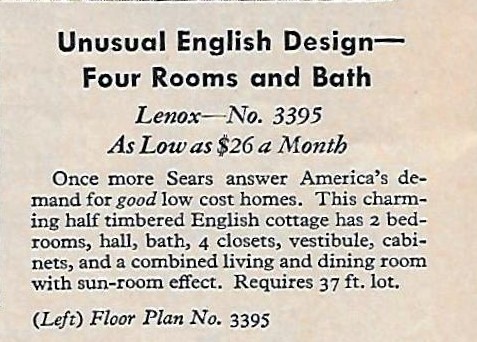 sears lenox 1933 details