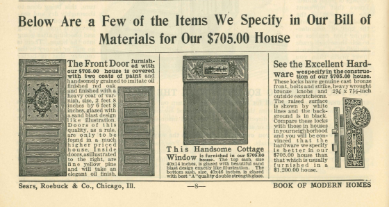 Materials for 705 dollar house - 1908
